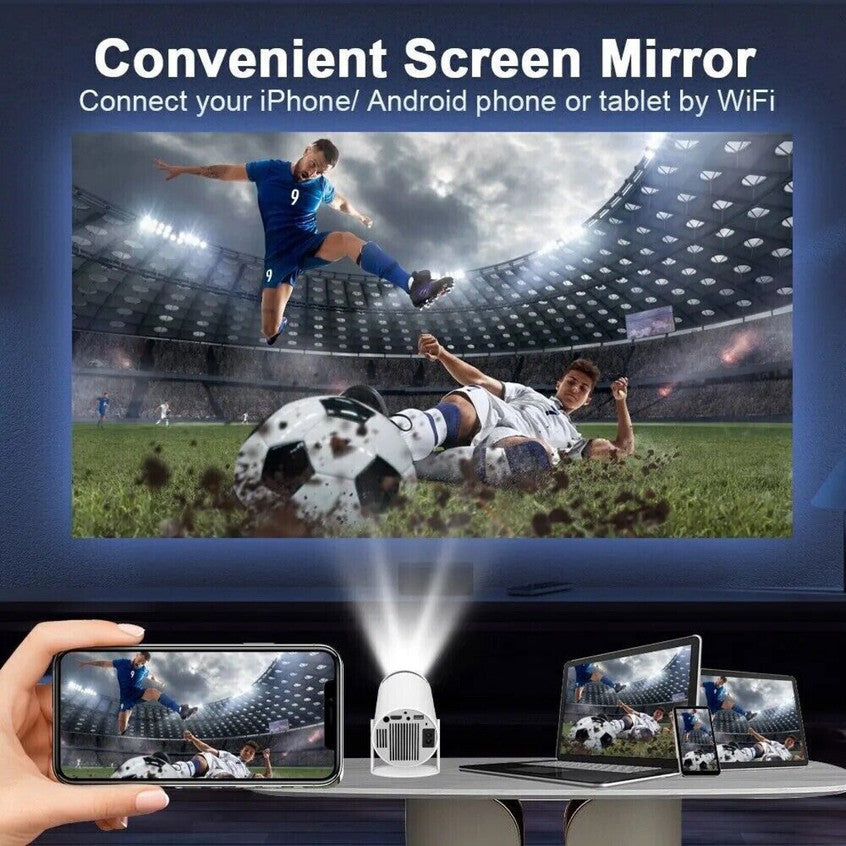 HY300 PRO HD Android 11,180° Rotate Auto Keystone Projector (5000 lm / 1 Speaker / Wireless / Remote Controller) Portable Projector (White)