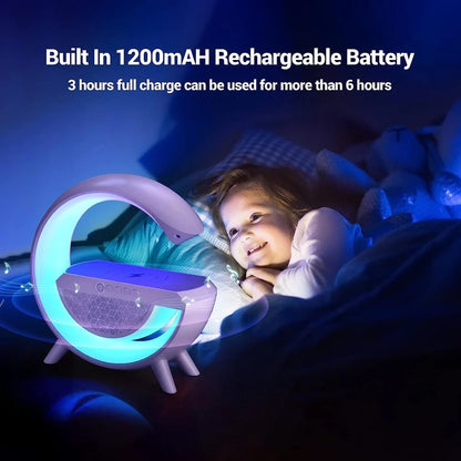 4 in 1 G-Shape Smart Lamp | Wireless Charger & Bluetooth Speaker